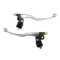 WHITES LEVER ASSY PAIR W/MIRROR HOLE BLK