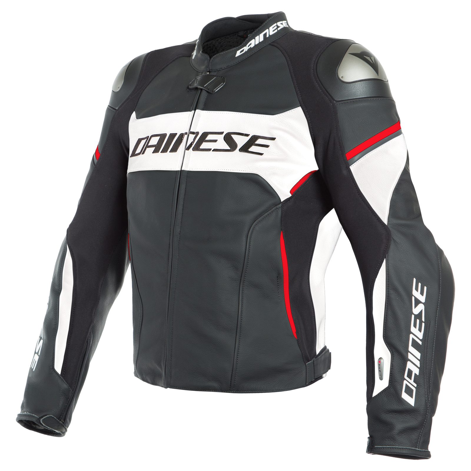 RACING 3 D-AIR PERF. JACKET BLACK/WHITE/LAVA-RED/52