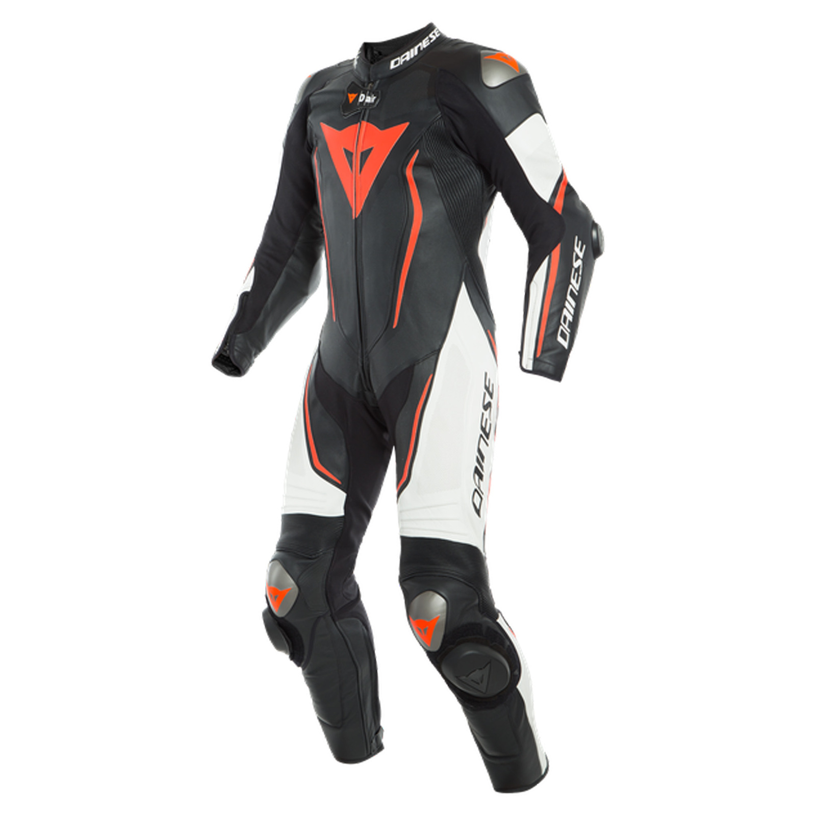 MISANO 2 D-AIR 1PC PERF. SUIT BLACK/WHITE/FLUO-RED/56
