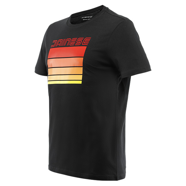 DAINESE CASUAL STRIPES T-SHIRT BLACK/RED/L