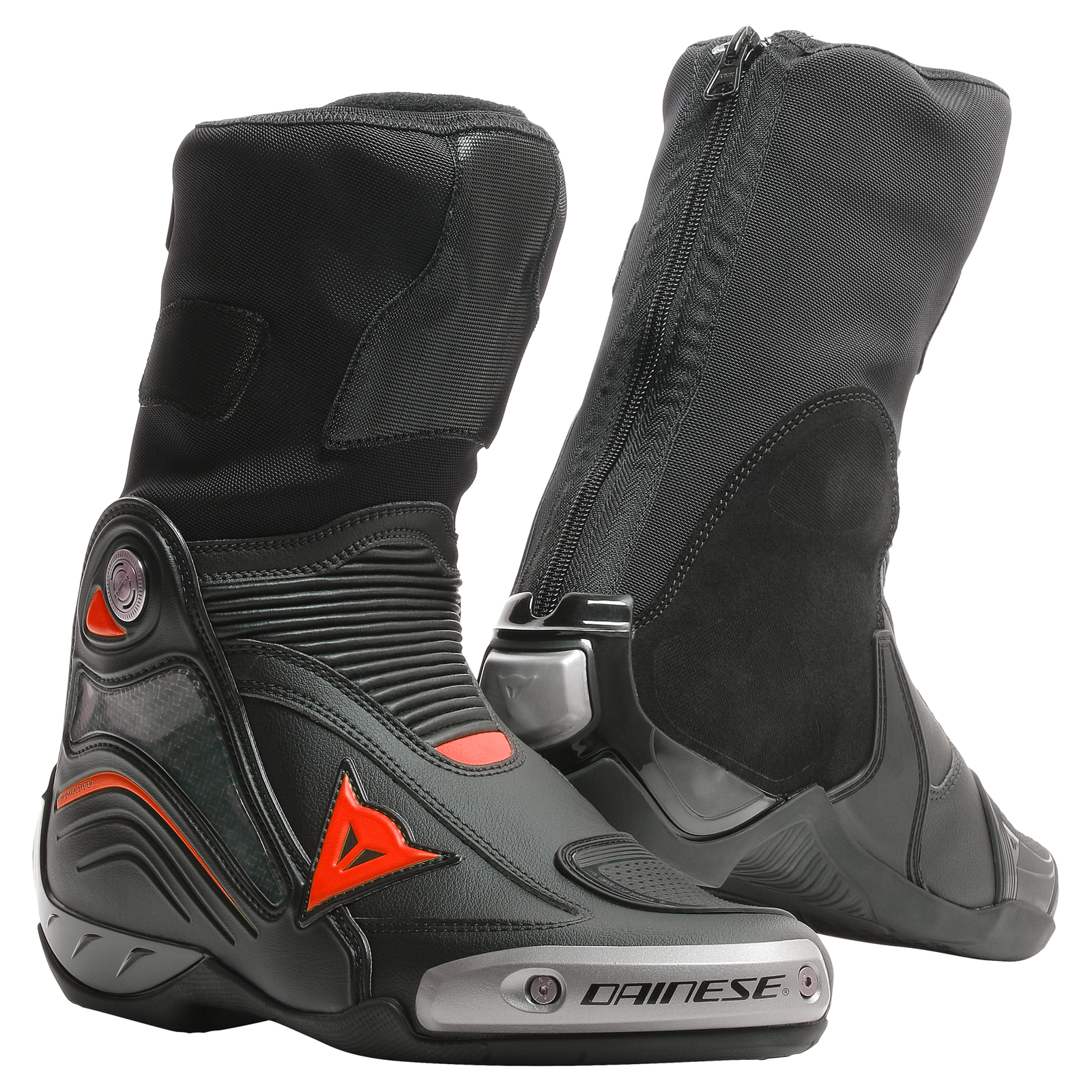 DAINESE AXIAL D1 BOOTS BLACK/FLUO-RED/45