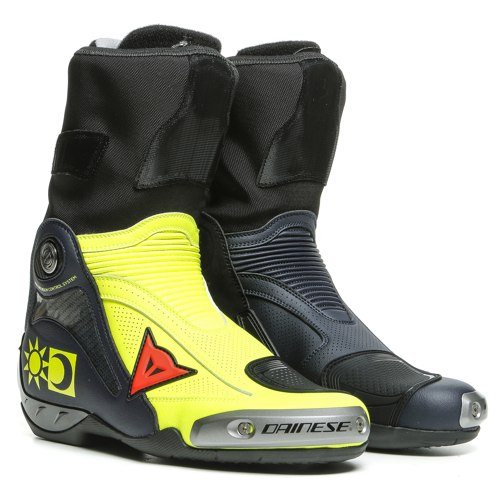 DAINESE AXIAL D1 VALENTINO REPL. BOOTS FLUO-YELLOW/BLUE-REGGIANI/44