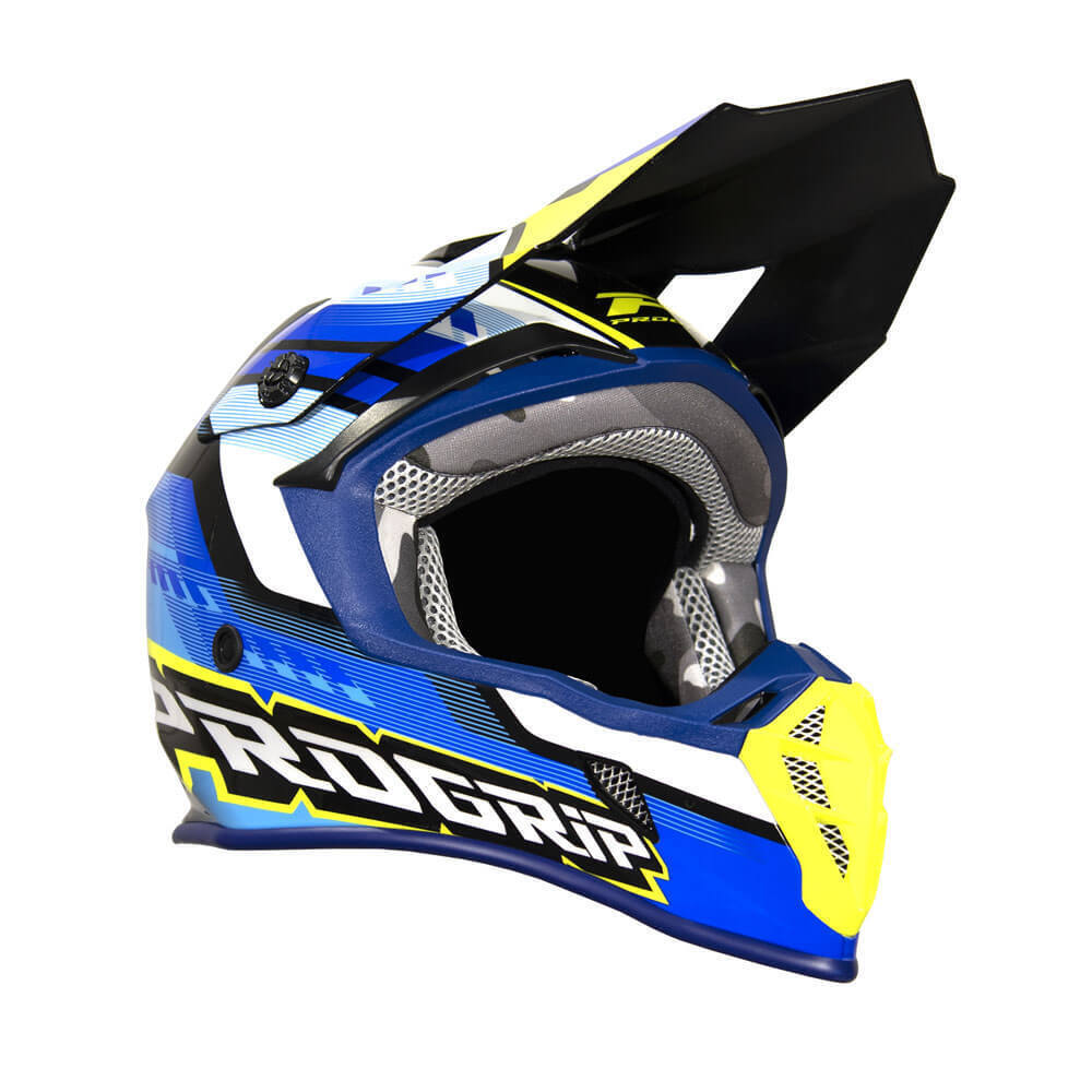 Progrip 3180 Large Blue/Yellow Fluro Helmet