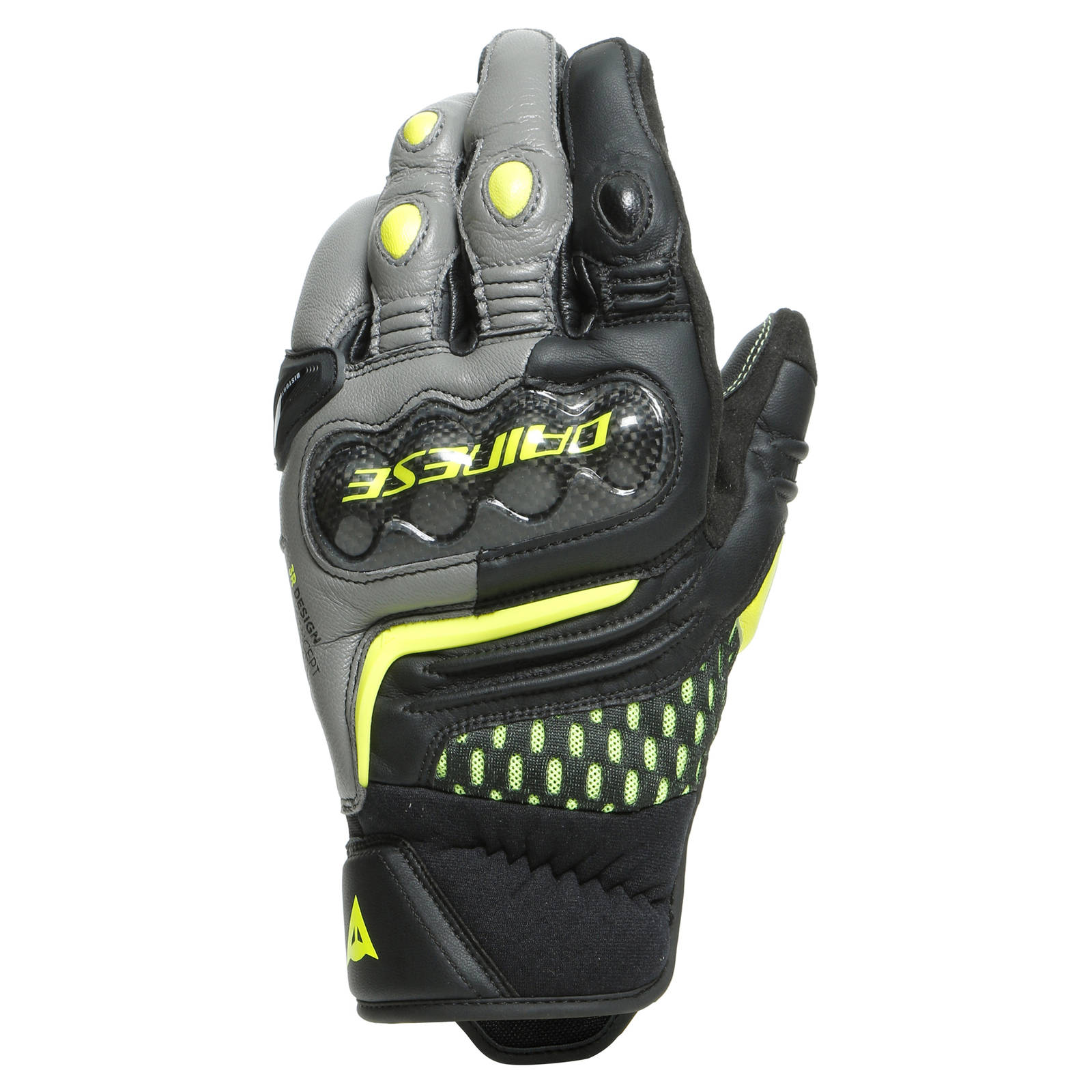 CARBON 3 SHORT GLOVES - BLK/CHAR-GRY/FLUO-YEL - XXL