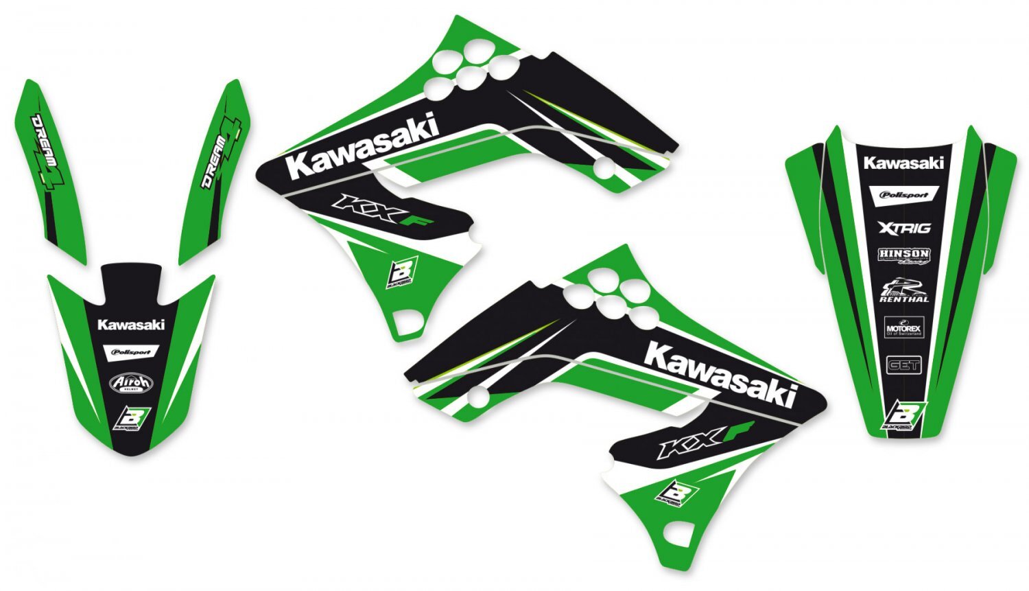 BLACKBIRD GRAPHICS KIT DREAM 4 KAWASAKI KXF 250 09-12
