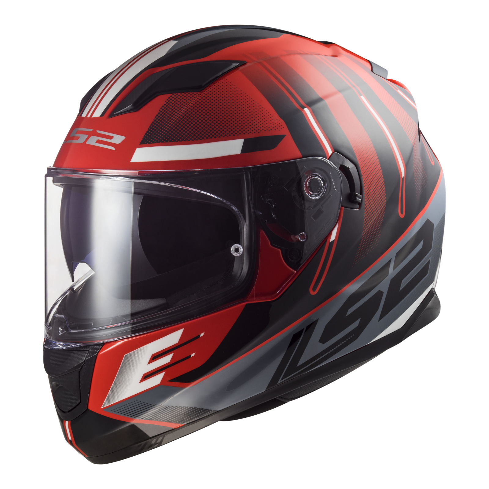 LS2 FF320 Stream Evo Shadow Helmet - Red / White (2XL)
