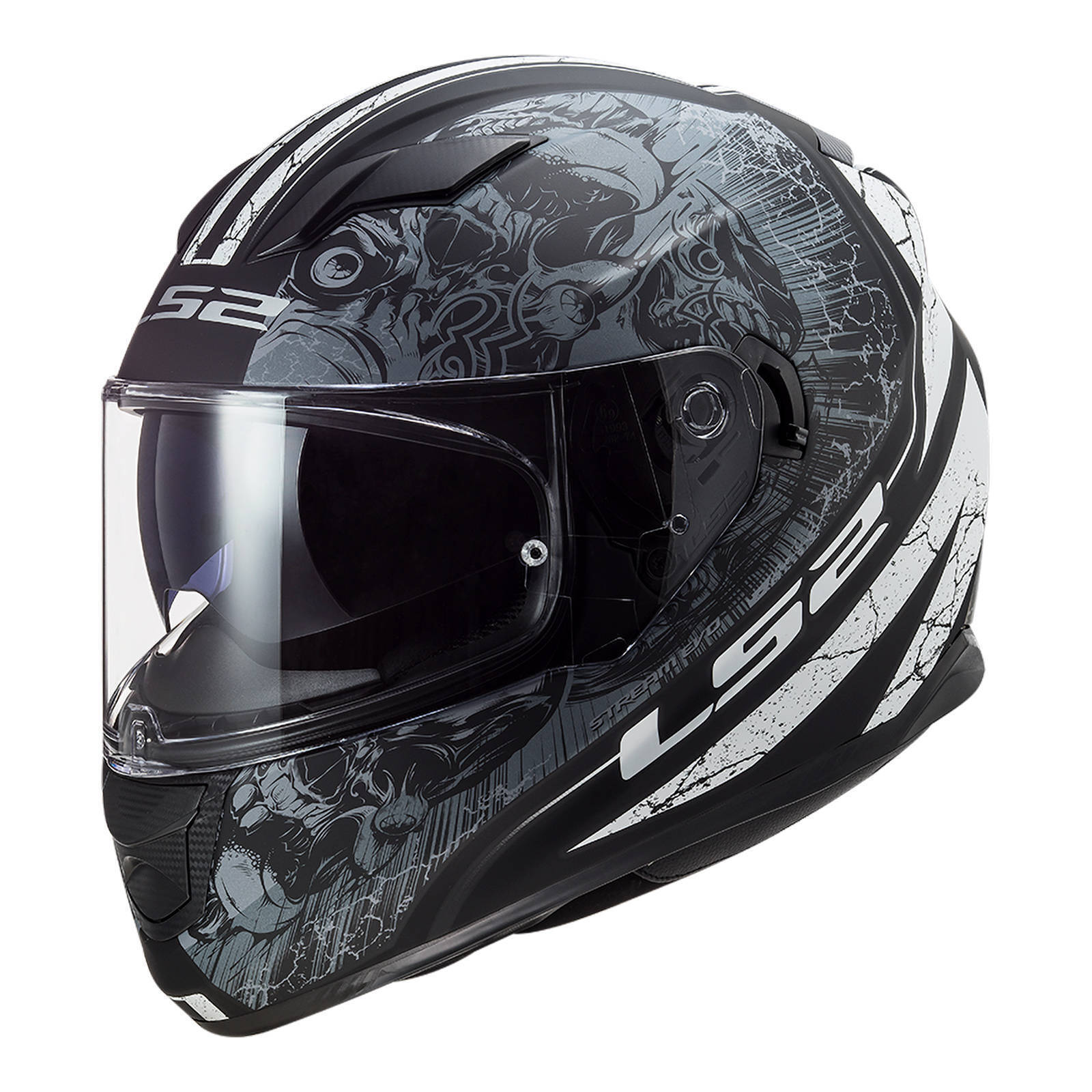 LS2 FF320 Stream Evo Throne Helmet - Matte Black / Titanium (2XL)