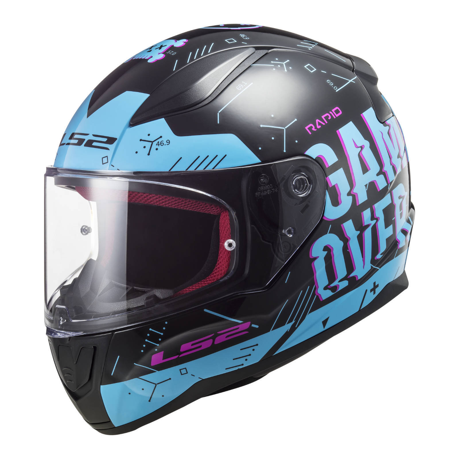 LS2 FF353 Rapid Player Helmet - Black / Blue (2XL)