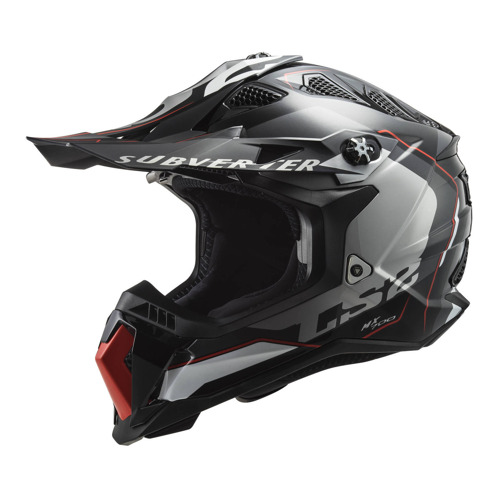 LS2 MX700 Subverter Evo Arched Helmet - Black / Titanium / Silver (2XL)
