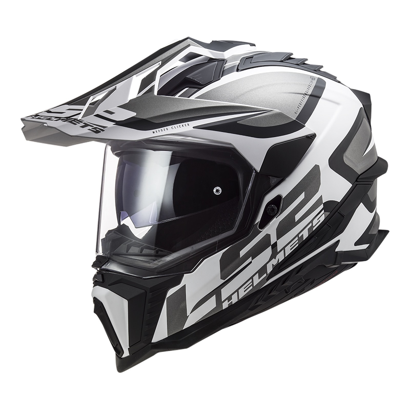 LS2 MX701 Explorer Alter Helmet - Matte Black / White (2XL)