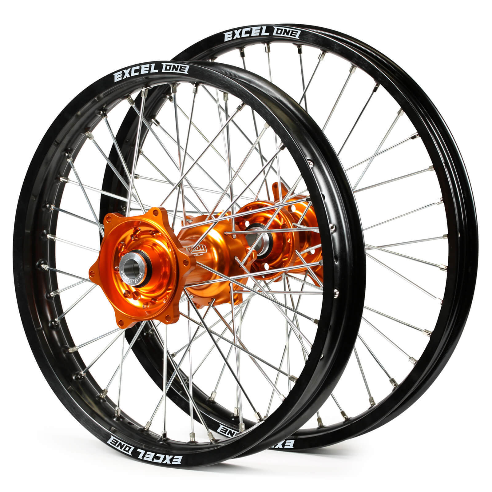 Talon/Excel 21/18 Gas Gas MC/EC 2021-2022 Black Rim/Orange Hub Wheel Set