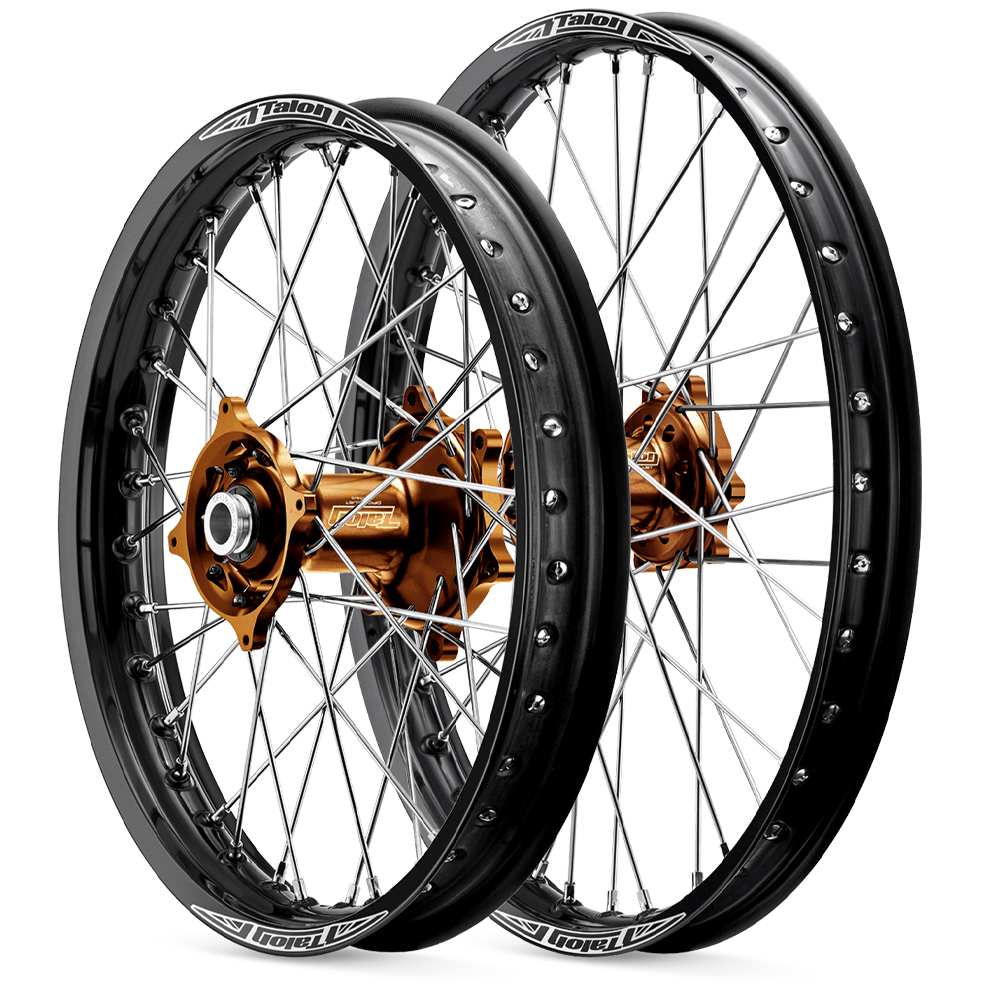 Talon Yamaha YZ250F 2014-2024 21/19 Black Rim/Mag Hub Wheel Set