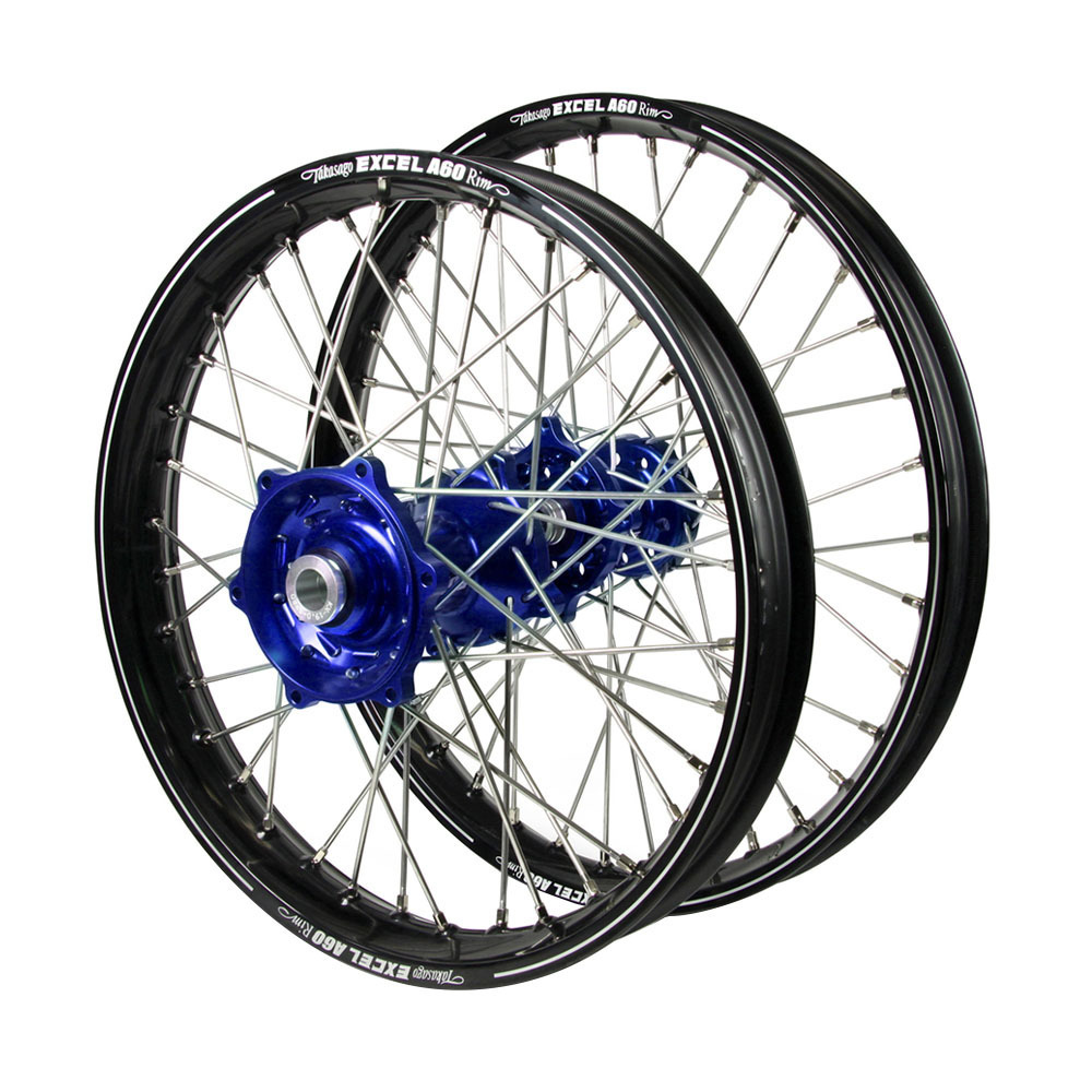 Husqvarna Talon Blue Hubs / A60 Black Rims Wheel Set TC-FC 125-250-350-450, TX-FX 250-300-350-450 2016-17 (21 / 19*2.15)