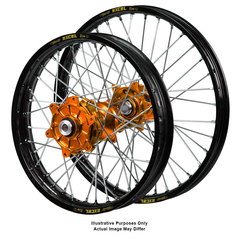 KTM Adventure Talon Orange Hubs / Excel Black Rims Wheel Set 790 2019-On (21*2.15 / 18*4.25 OE)