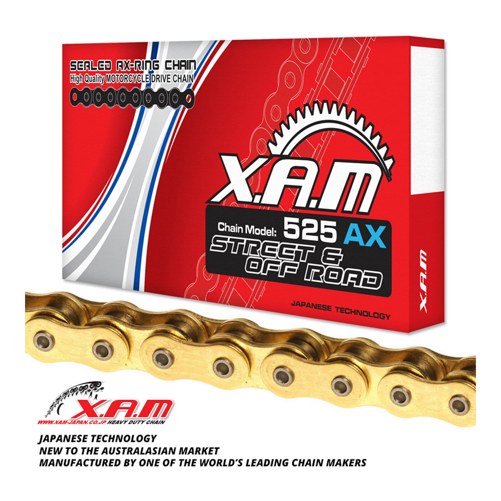XAM 525AX X-Ring Chain - Gold / Gold (108L)