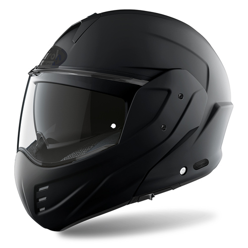 An image of a matte black Airoh Mathisse motorcycle helmet.