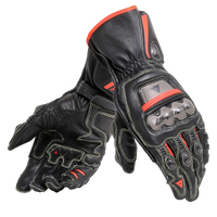 DAINESE FULL METAL 6 LEATHER GLOVES BLACK/BLACK/FLUO-RED