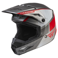 FLY KINETIC HELMET DRIFT CHARCOAL L.GRY RED/YS