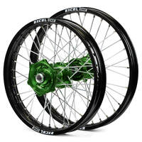 Talon/Excel 21/18 Kawasaki KX125/250 Ð KXF250/450 2006-2022 Black Rim/Green Hub Wheel Set