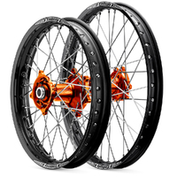 Talon KTM85SX 2021-2024 19x1.6/16x1.85 Black Rim/Orange Hub Big Wheel Set