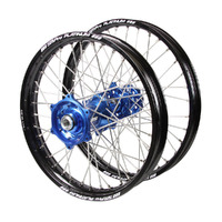 Suzuki Talon Blue Hubs / SM Pro Platinum Junior Black Rims Wheel Set