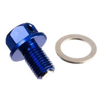 Whites Magnetic Sump Plug M10 x 15 x 1.25 - Blue